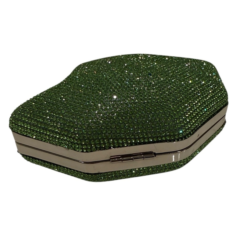 Rhinestone Ivy Leaf Elegant Clutch Evening Bag with Chain Strap for Formalwear - Picture 8 of 16
